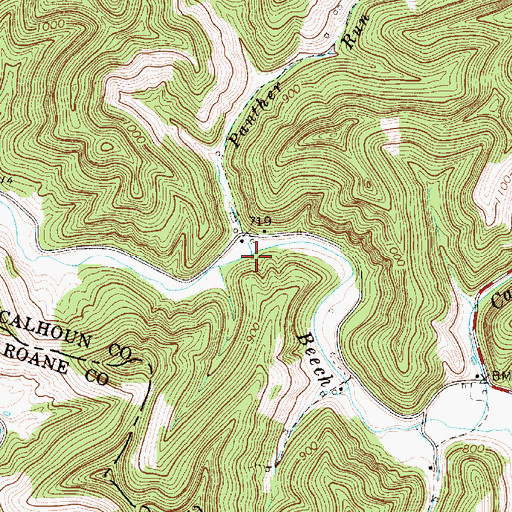 Topographic Map of Panther Run, WV
