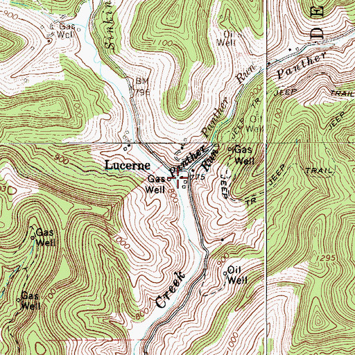 Topographic Map of Panther Run, WV