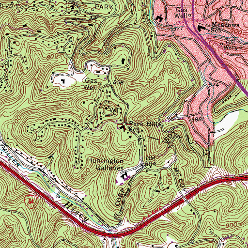 Topographic Map of Park Hills School (historical), WV