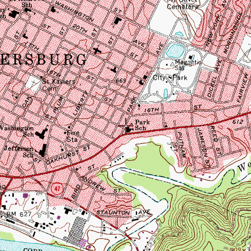 Topographic Map of Park School (historical), WV