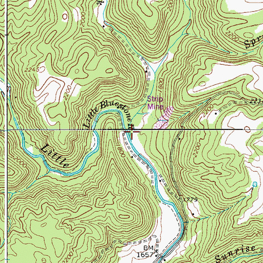 Topographic Map of Parker Creek, WV