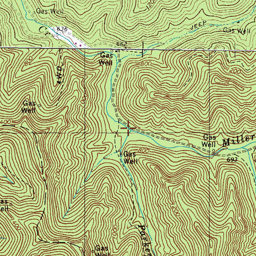 Topographic Map of Parker Fork, WV