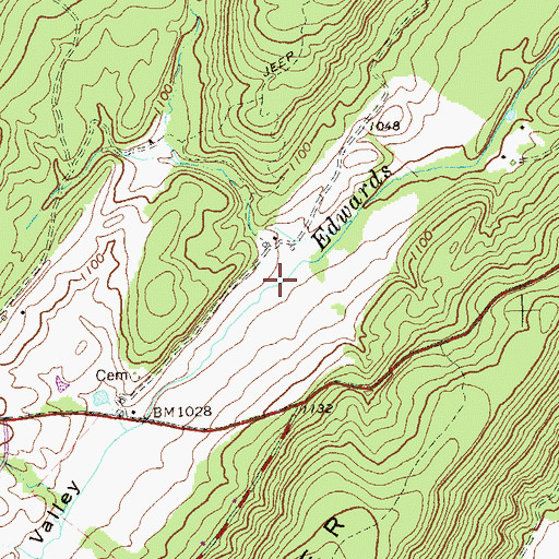 Topographic Map of Parks Valley, WV