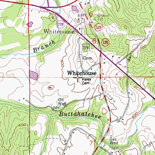 Topographic Map of Haley Cemetery, AL