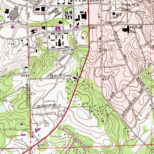 Topographic Map of Holy Trinity Episcopal Church, AL