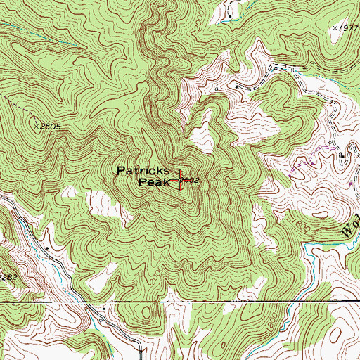 Topographic Map of Patricks Peak, WV