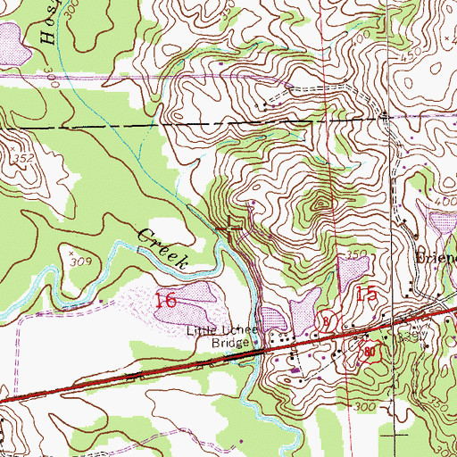 Topographic Map of Hospilika Creek, AL