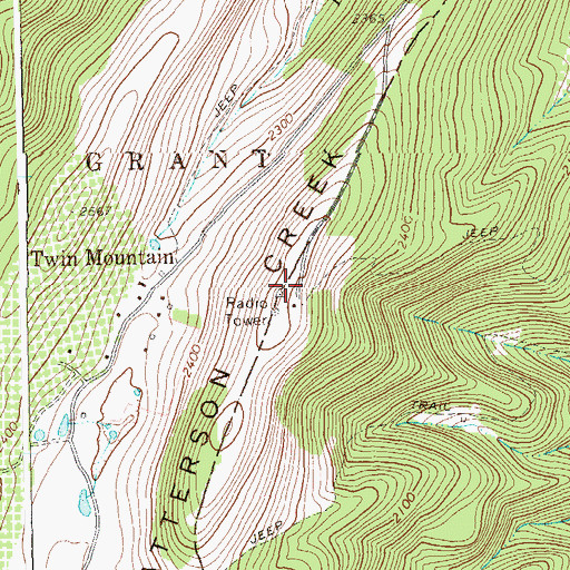 Topographic Map of Patterson Creek Mountain, WV