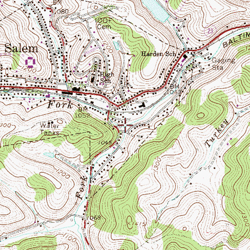 Topographic Map of Patterson Fork, WV