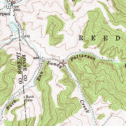 Topographic Map of Patterson Run, WV