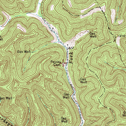 Topographic Map of Pauley Cemetery, WV