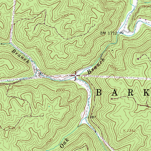 Topographic Map of Payne Branch, WV