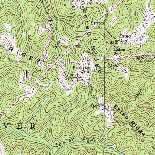 Topographic Map of Payne Cemetery, WV