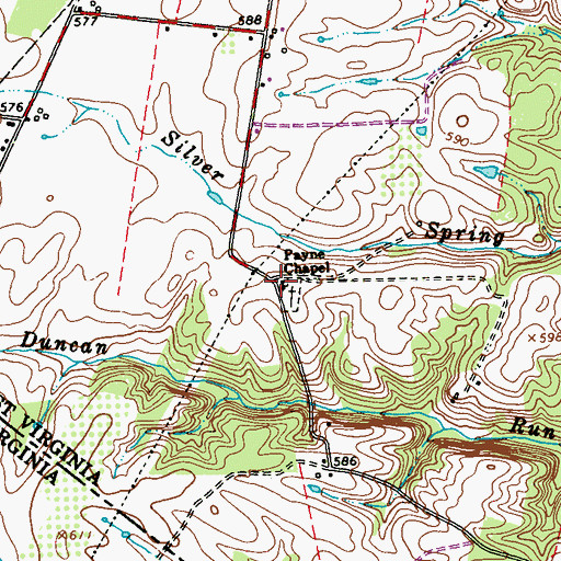 Topographic Map of Payne Chapel, WV