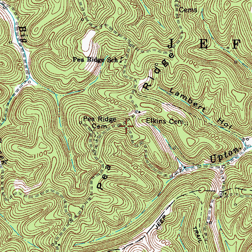 Topographic Map of Pea Ridge, WV