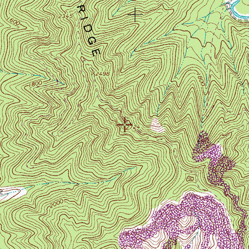 Topographic Map of Peachtree Ridge, WV