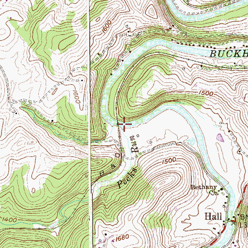 Topographic Map of Pecks Run, WV
