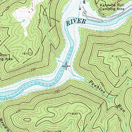 Topographic Map of Peebles Run, WV