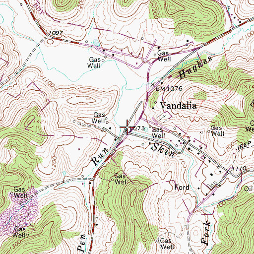 Topographic Map of Pen Run, WV