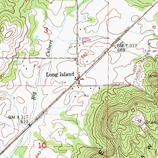 Topographic Map of Long Island, AL