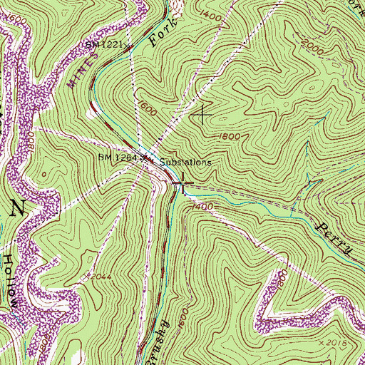 Topographic Map of Perry Fork, WV