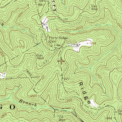 Topographic Map of Perry Ridge, WV
