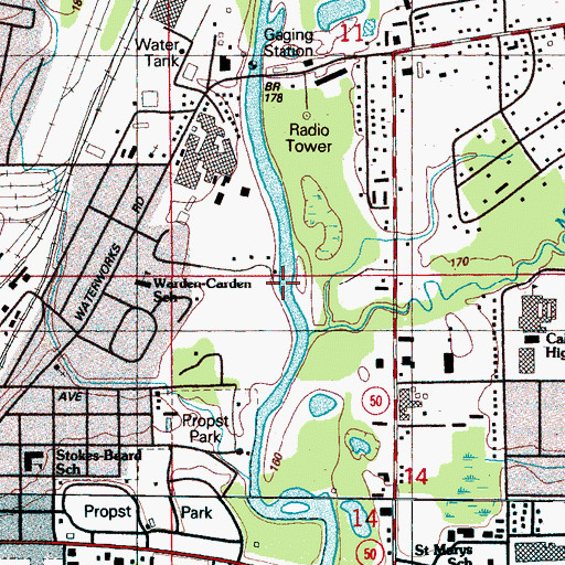 Topographic Map of Magby Creek, MS