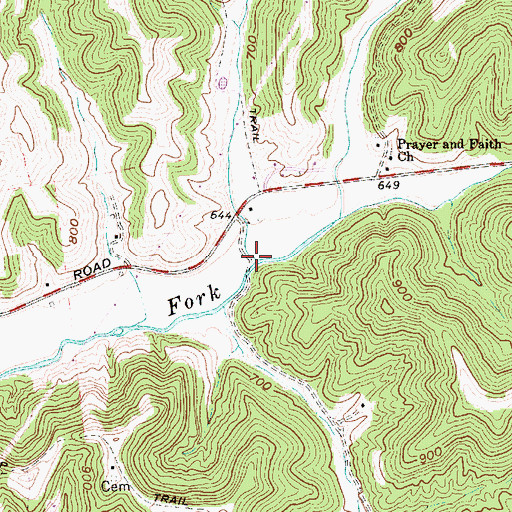 Topographic Map of Peter Fork, WV