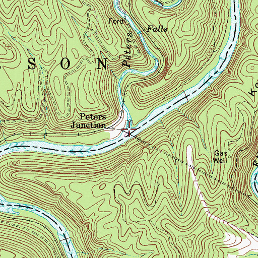 Topographic Map of Peters Creek, WV