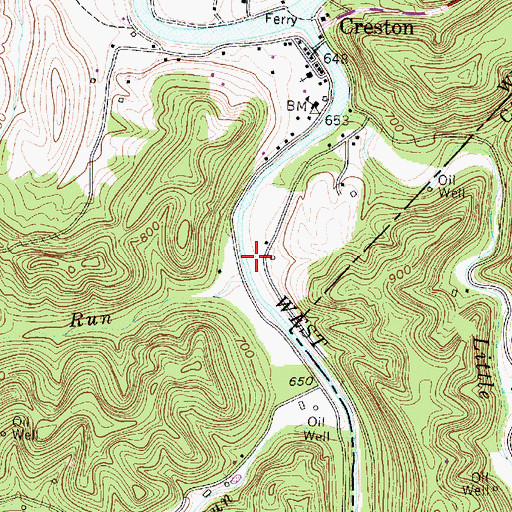 Topographic Map of Petes Run, WV