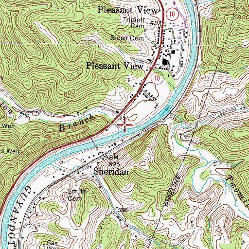 Topographic Map of Peyton Branch, WV