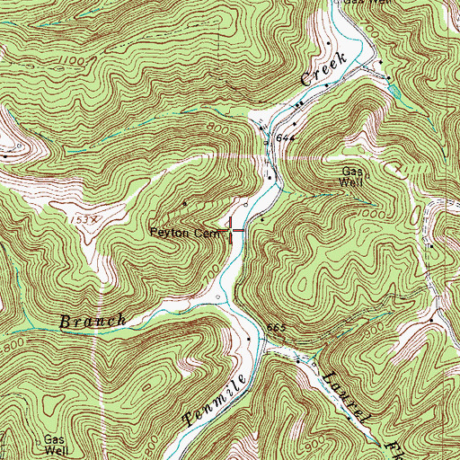 Topographic Map of Peyton Cemetery, WV