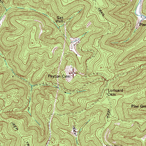 Topographic Map of Peyton Cemetery, WV