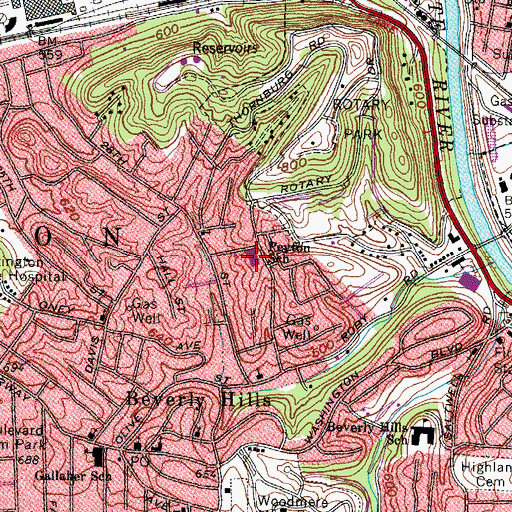 Topographic Map of Peyton Head Start, WV