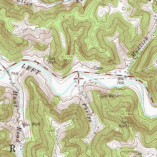 Topographic Map of Phelps Run, WV