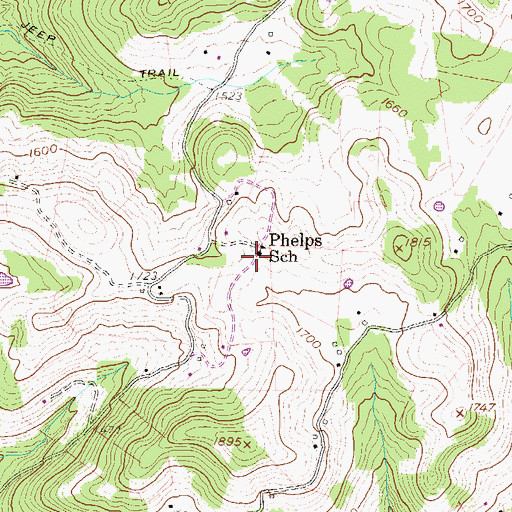 Topographic Map of Phelps School (historical), WV