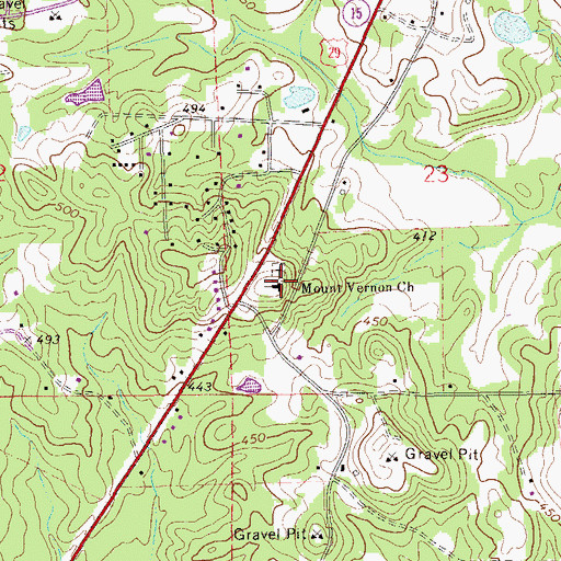 Topographic Map of Mount Vernon Baptist Church, AL