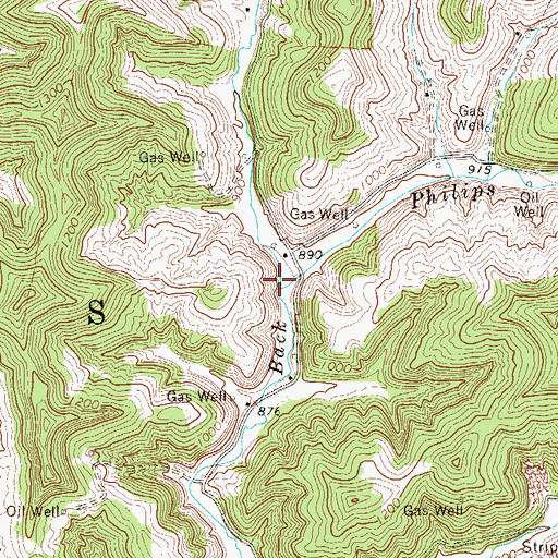 Topographic Map of Philips Fork, WV