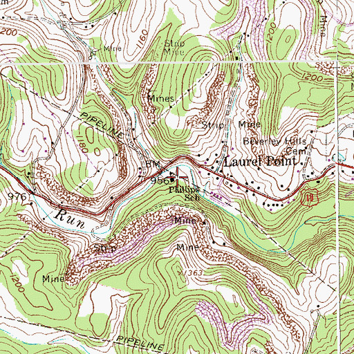 Topographic Map of Phillips School (historical), WV