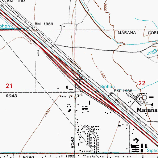 Topographic Map of Marana Interchange, AZ
