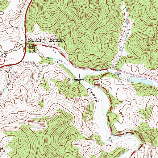 Topographic Map of Pickles Fork, WV