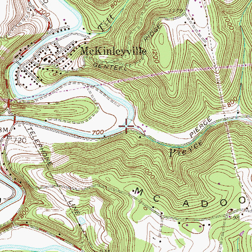 Topographic Map of Pierce Run, WV