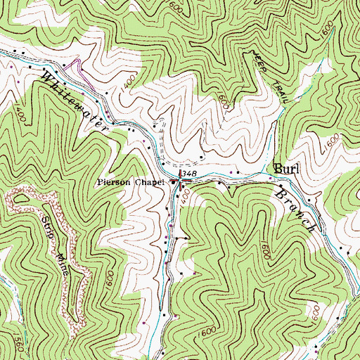 Topographic Map of Pierson United Methodist Church, WV