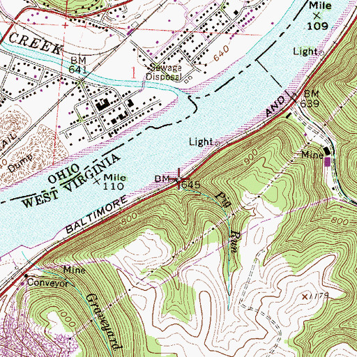 Topographic Map of Pig Run, WV