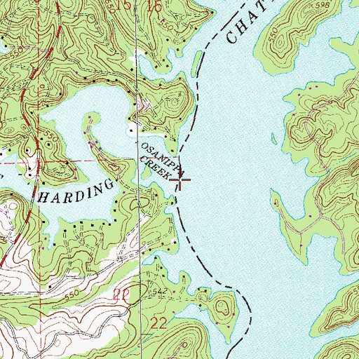 Topographic Map of Osanippa Creek, AL