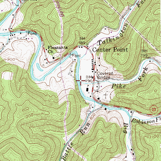 Topographic Map of Pike Fork, WV