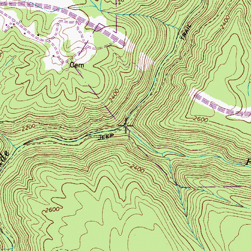 Topographic Map of Pinch Creek, WV