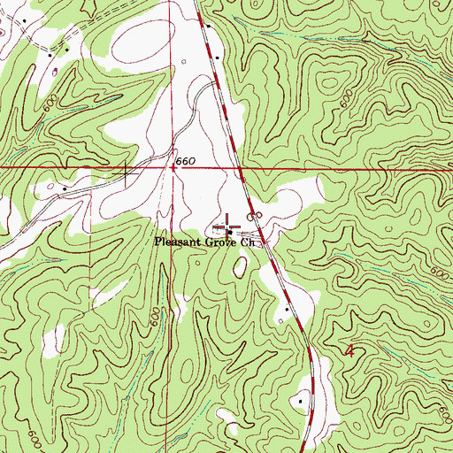 Topographic Map of Pleasant Grove Church, AL