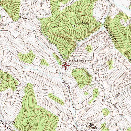 Topographic Map of Pine Low Gap Church, WV