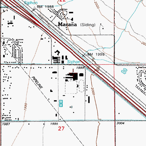Topographic Map of Marana Middle School, AZ